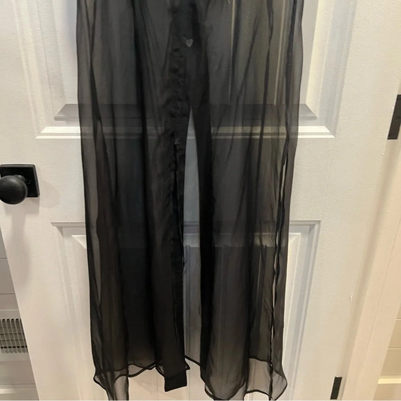 Legatte Vintage Sheer Black Embroidered Long Line Vest. Size 10. - Picture 10 of 16